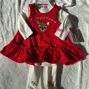 Red Reindeer Dress Set